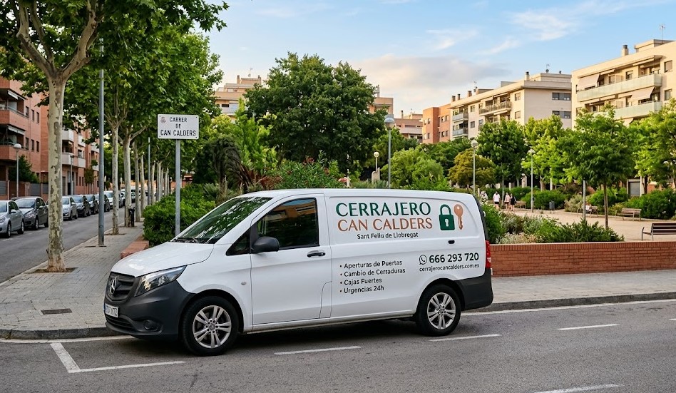 Servicio de cambio de cerraduras de alta seguridad y bombines antibumping por cerrajero en el barrio Can Calders de Sant Feliu